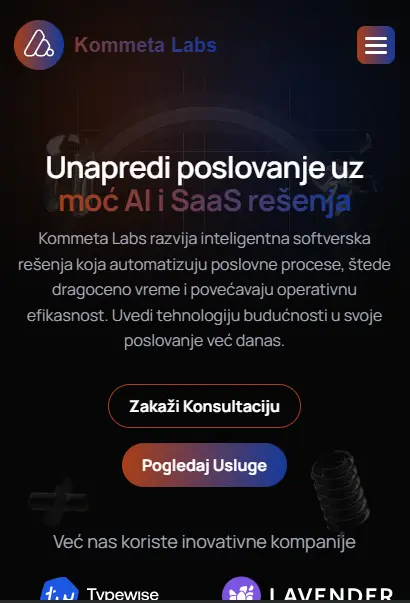 Kommeta Labs websajt slika